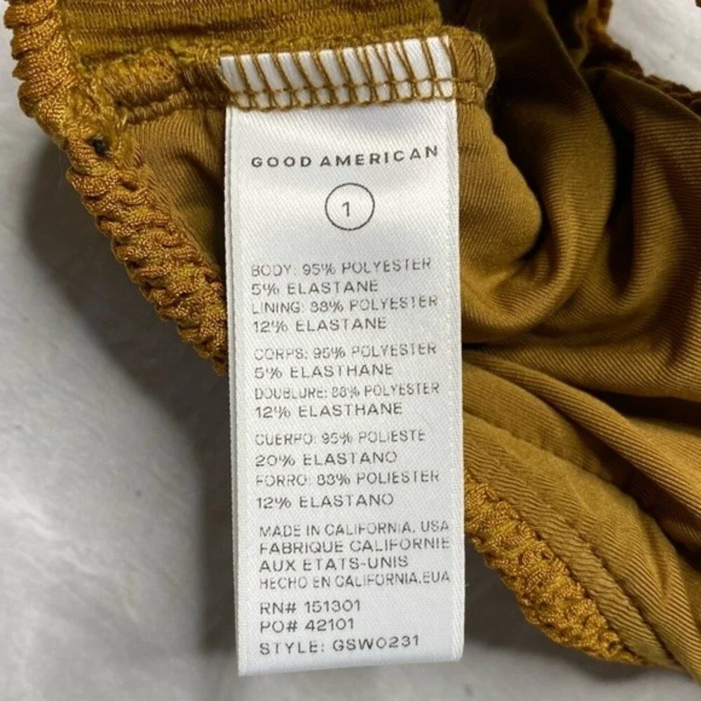 NWT Good American Crinkle Always Fits Twist Top Bronze Brown Size 1 (Small)
